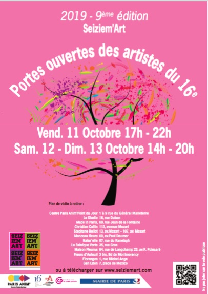 Artists Open doors October 11-12-13 (Portes Ouvertes des artistes du 16e)